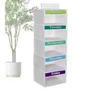 Organizador de ropa para niños, organización de almacenamiento de ropa de cinco niveles, organizador semanal de ropa para niños, para habitación de los niños, aula, dormitorio, hogar, armario, puerta