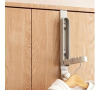 Organizador de ropa sobre la puerta con brazo telescópico ajustable para optimizar el espacio del armario en puertas interiores estándar (4,6 cm, gris oscuro)