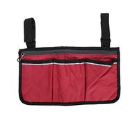 Organizador de silla de ruedas, bolsa práctica y práctica para silla de ruedas, gran capacidad duradera para el hogar al aire libre(vino tinto)
