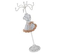 Organizador de Soporte para Joyería, Soporte Elegante para Collar y Pendientes de Poliresina para Decoración del Hogar, 10,24x3,81 Pulgadas (Elegante Gris No. 3)