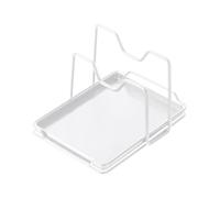Organizador de tapa de cacerola-soporte de hierro y poliestireno 19x16cm, soporte de utensilios de cocina antioxidante, soporte de alambre metálico | Estante de almacenamiento para gabinete de cocina