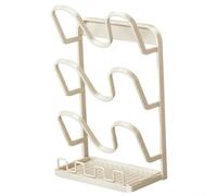 Organizador de tapa de olla con soporte para cuchara para almacenamiento de doble tapa y colocación de utensilios que ayuda a mantener una cocina organizada (D)