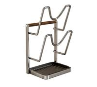 Organizador De Tapa De Olla, Diseño Fácil De Limpiar, 1 Pieza, Soporte Para Tapa De Cacerola, Soporte Para Cuchara De Espátula, Base Antideslizante Estable, Para Tabla De Cortar, Cuchara, Tened