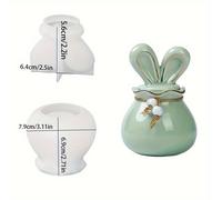 Organizador de tapas con orejas de , tarro, vaso para velas, molde de silicona, molde de fundición epoxi, vaso para joyas y recuerdos, manualidades 3D