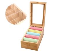 Organizador de tarjetas A7, 25,5 x 15,1 x 10,5 cm, tarjetero de cinco compartimentos con tapa, apto para 800 tarjetas, para estudio, toma de notas y uso escolar (tarjetas no incluidas)