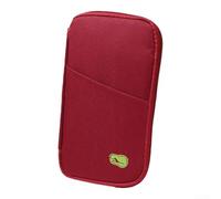 Organizador de tarjetas apto para viajes para pasaportes y boletos, mantiene todo lo que necesitas accesible para viajeros (vino tinto)
