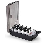 Organizador de tarjetas de identificación de escritorio con separadores y pestañas de índice de clasificación del alfabeto A-Z (tarjetas de nombre no incluidas)