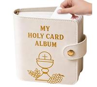 Organizador De Tarjetas De Oración De Bolsillo - Estuche Portátil Para Folletos De 20 Fundas, Billetera De Almacenamiento De Tarjetas Sagradas De Cuero Sintético, Protector Compacto De Religi