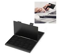 Organizador de Tarjetas SIM, Estuche de Aluminio para 20 Tarjetas, Negro, con Pin de Expulsión, 4 SIM + 12 Nano + 4 , 9.3x6x1.1 cm