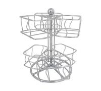 Organizador de té de metal - Estantería giratoria de almacenamiento de 2 niveles, cesta de trabajo | Almacenamiento optimizado para té, ahorro de espacio, para oficina, cocina, estación de café