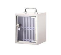 Organizador de teléfono de pared de acero inoxidable con 36 compartimentos, solución de almacenamiento para objetos de valor, escritorio de oficina, 21,5 x 19 x 25 cm, seguro y ordenado