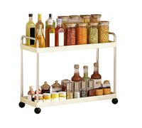Organizador de tocador de baño, soporte de condimentos de 2 niveles, bandeja de encimera que ahorra espacio para estación de maquillaje, dormitorio, despensa, escritorio, cafetería, debajo del