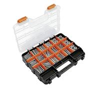 Organizador de tornillos y tuercas de almacenamiento | Doble cara con particiones extraíbles | Almacenamiento para herramientas y piezas de hardware | para tuercas de clavo, perlas pernos, componentes