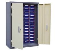 Organizador de tuercas y pernos, gabinete de piezas de acero con etiquetas, almacenamiento de herramientas de hardware para organización de talleres