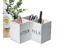 Organizador de utensilios, almacenamiento de cubiertos de madera, contenedor de encimera de cocina para cubiertos, acento de esquina de estante, soporte para cucharas, tenedores, palillos, servilletas