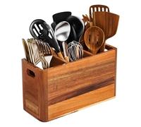 Organizador De Utensilios - con Asa y Compartimento Rústico para Almacenamiento - Portaespátulas Para Almacenamiento De Herramientas De Cocina,Para Cucharas Espátulas Cubertería Hogar Restaurante Mesa