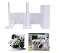 Organizador de vasos para máquina de granizados, soporte de plástico para vasos de granizados montado en el lateral, organizador de pajitas y tapas para FS299 FS300 FS301 (Blanca)