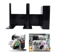 Organizador de vasos para máquina de granizados, soporte de plástico para vasos de granizados montado en el lateral, organizador de pajitas y tapas para FS299 FS300 FS301 (Negra)