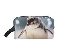 Organizador de viaje con estampado de pingüino joven, bolsa de aseo para hombres y mujeres, para viajes, gimnasio, diario