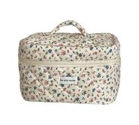 Organizador de viaje de pana con diseño de flores único, suficiente espacio y resistente a las lágrimas para el uso diario, bolsa de maquillaje de flores de pana, Bolsa de maquillaje, Belleza masiva