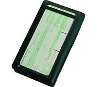 Organizador de Viaje de Piel de napa Fina, Negro, Aprox. 22,5 x 13 x 3 cm, con lámina RFID Document Safe, Negro, 23 cm, Organizador de Maletas