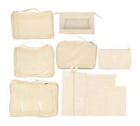 Organizador de Viaje Plegable de Poliéster, Juego de Beige | Cierre de Cordón, Reduce Arrugas y Protege Objetos, Adecuado para Viaje Diario y Camping