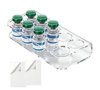 Organizador de viales para frigorífico - Botellero pequeño de 6 pulgadas, soporte acrílico transparente | de organización Vertical compacto para cocina, despensa, botiquín, dormitorio, mostrad