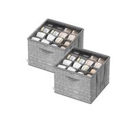 SONGMICS Organizador de Zapatos, para hasta 16 Pares, Caja para Guardar Zapatos, Asas, Tapa Transparente, para Armario Entrada Dormitorio, Gris Espadaña LSP601G01