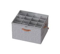 SONGMICS Organizador de Zapatos, Caja Almacenaje para 16 Pares de Zapatos, Asas, Ahorra Espacio, con Tapa Transparente, Ajustable, para Armario, Gris Paloma LSP555G01