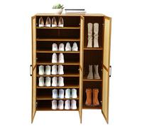 Organizador de zapatos de bambú, 89 x 33 x 130 cm, 89 x 33 x 100 cm, 7/9 pisos, de bambú, transpirable, para salón, dormitorio (89 x 33 x 130 cm)