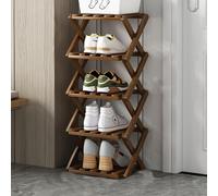 Organizador de zapatos de bambú con 10 niveles de almacenamiento vertical de zapatos para sala de estar familiar, entrada, baño, estante plegable duradero para flores, soporte para zapatos que ahorra