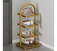 Organizador de zapatos de bambú con almacenamiento vertical de 10 niveles para sala de estar, entrada, estante de flores duradero y plegable para baño familiar
