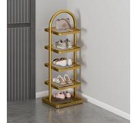 Organizador de zapatos de bambú de 10 niveles vertical para sala de estar familiar, entrada, baño, estante de flores duradero y plegable con múltiples niveles