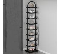 Organizador de zapatos de bambú para entrada con 10 niveles, duradero, plegable, estante de flores, solución de almacenamiento para sala de estar y baño