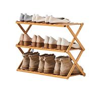 Organizador de zapatos de bambú portátil plegable para dormitorio, baño, cocina, entrada, pasillo, pequeño estante para zapatos sin instalación