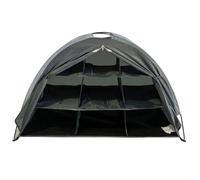 Organizador de zapatos de camping al aire libre con 9 estantes, fuerte y ligero para un fácil viaje y organización (marrón)
