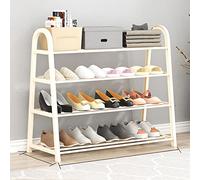 Organizador de zapatos de entrada de 4 niveles para 16 pares, estante de almacenamiento de zapatos de plástico negro para pasillo, zapateros de pie para entrada, estable y elegante (color: negro)