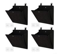 Organizador de zapatos de montaje en puerta, bolsa de almacenamiento colgante que ahorra espacio para zapatos, guantes y artículos de tocador, diseño de plástico plegable, 27 x 27 x 2 cm, negro