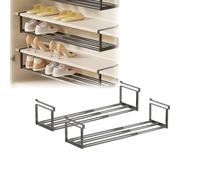 Organizador de zapatos, estante retráctil ajustable para colgar, almacenamiento debajo del armario para zapatos, ropa, artículos de cocina