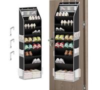 Organizador de zapatos para puertas - 8 niveles para colgar en la puerta | 8-Layer Over the Door Shoe Organizer for 16-24 Shoes, Heavy Duty Storage Holder with Sturdy Oxford Fabric, Ideal for Bedroom
