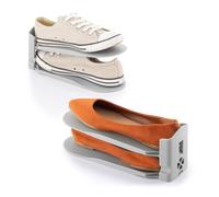 InnovaGoods - Organizador de Zapatos Regulable Sholzzer, 6 Unidades, Adaptable a Todo Tipo de Calzado, Ahorro de Espacio, Montaje Sencillo, Gris, Estandar