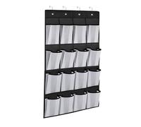 Organizador de zapatos sobre la puerta | colgante no tejida con 4 ganchos fuertes bolsas de funciones múltiples con múltiples bolsillos | Organizador de salvación de espacio para hombres Solució