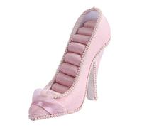 Organizador decorativo de joyería con forma de zapato de tacón alto, perfecto para anillos, aretes, collares y decoración del hogar, organizadores de joyas de zapatos de tacón alto brillante, talla