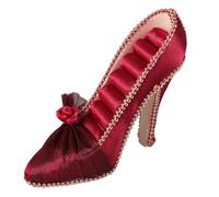 Organizador decorativo de joyería con forma de zapato de tacón alto, perfecto para anillos, aretes, collares y decoración del hogar, organizadores de joyas de zapatos de tacón alto brillante, talla