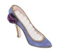 Organizador decorativo de joyería con forma de zapato de tacón alto, perfecto para anillos, aretes, collares y decoración del hogar, organizadores de joyas de zapatos de tacón alto brillante, talla