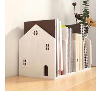 Organizador decorativo de madera para libros, revistas, documentos, 40,5 x 19,5 x 23 cm, color blanco