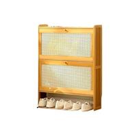 Organizador delgado para zapatos para entrada con cajón abatible oculto, diseño ultrafino para tenis, sandalias, zapatillas, zapatillas, zapatillas, zapatillas, almacenamiento de zapatos de madera