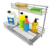 Organizador deslizable para gabinete debajo del fregadero LYNK PROFESSIONAL - 11.5 pulgadas de ancho x 18 pulgadas de profundidad - Estante desli