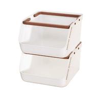Organizador diademas Caja organizadora de escritorio gran capacidad, almacenamiento apilable for aperitivos, bolsa for té y café, oficina(Brown)
