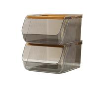 Organizador diademas Caja organizadora de escritorio gran capacidad, almacenamiento apilable for aperitivos, bolsa for té y café, oficina(Light Coffee)